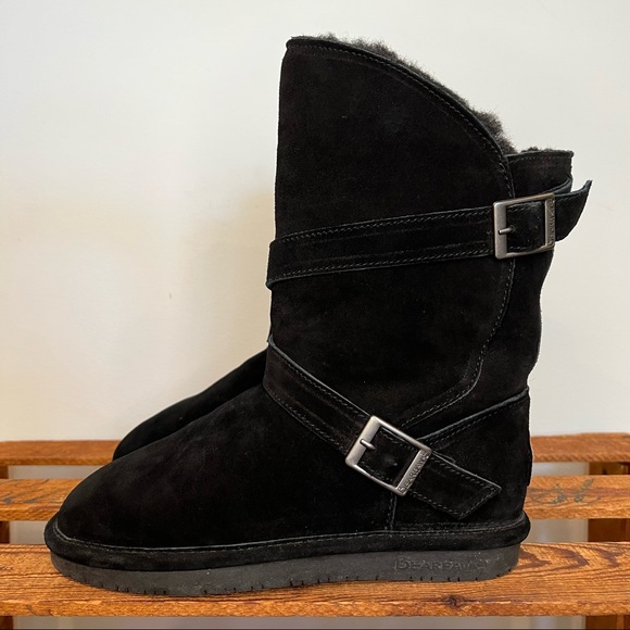 Bearpaw Prim III NeverWet Black Wool Blend Shearling Lined Suede Boots W… - Picture 3 of 10